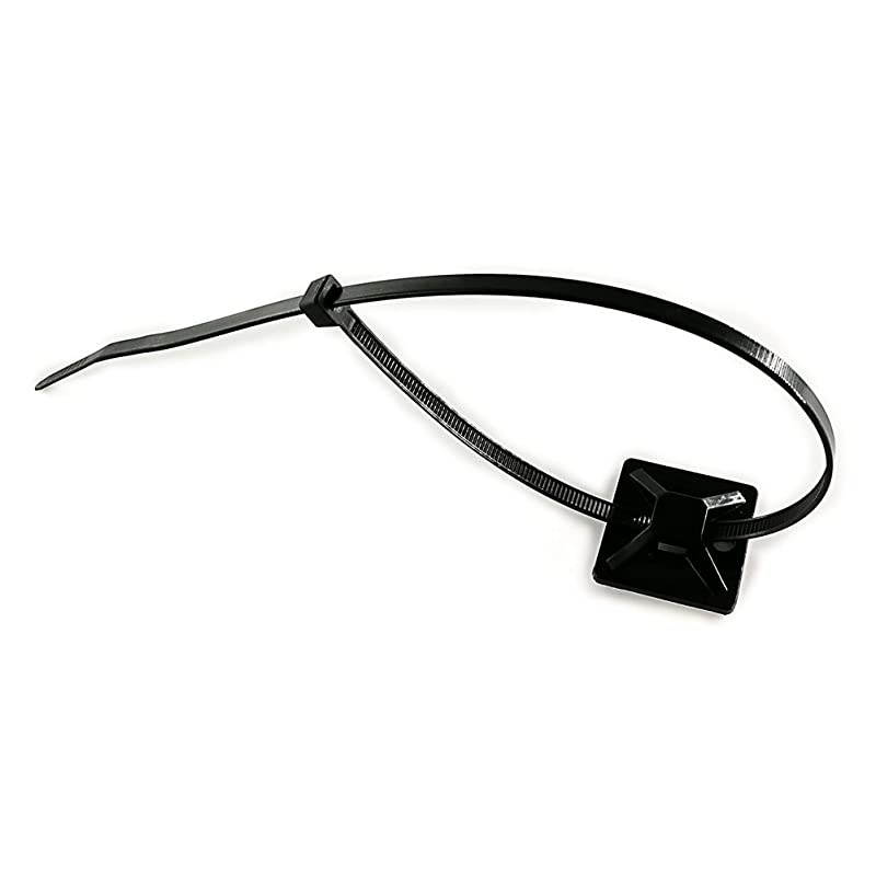 Strong Cable Zip Tie Mounts with Screw Hole Zip Wire Tie Mounting Base 100 Pack Self Adhesive Tie Mount BlackZip Tie Mounting Squares 1x1 Inch