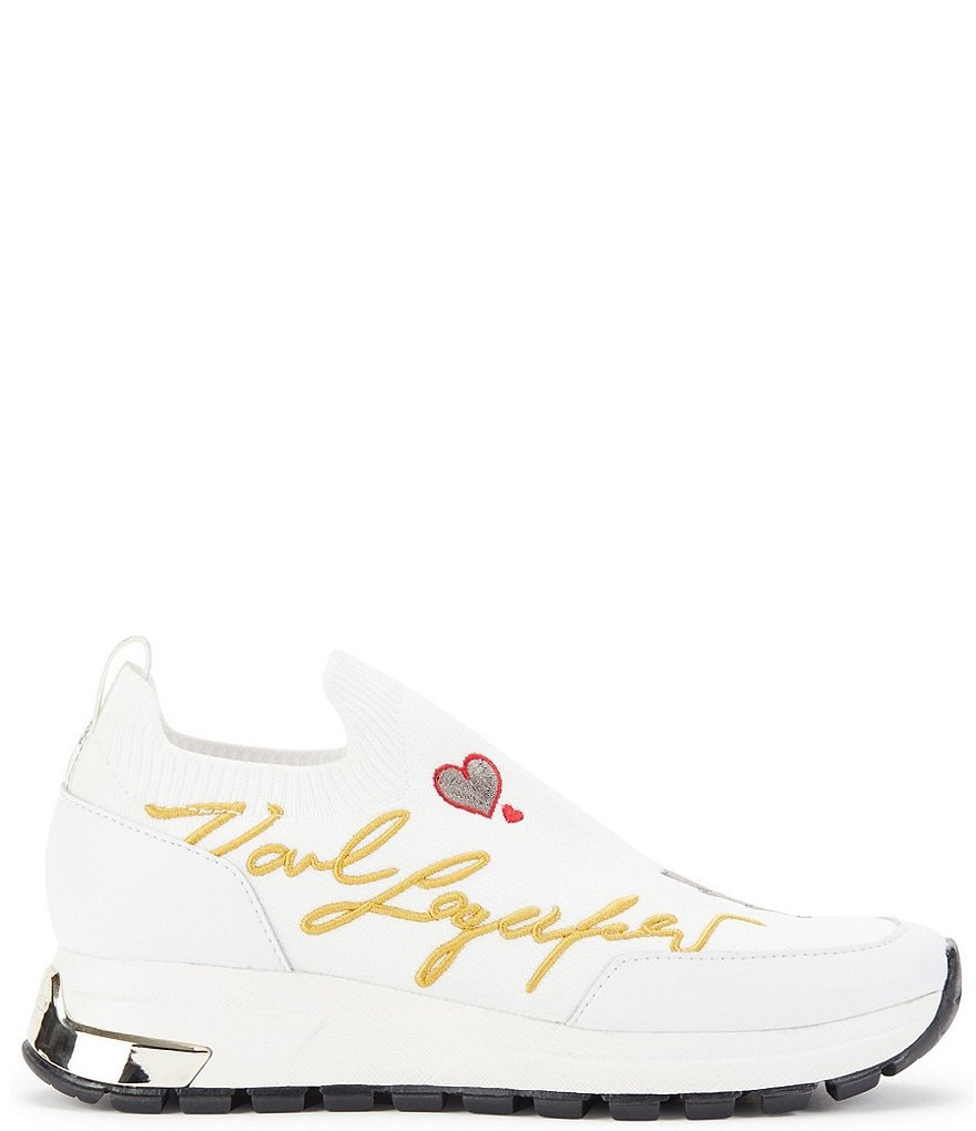KARL LAGERFELD PARIS Miranda Logo Knit Slip-On Sneakers