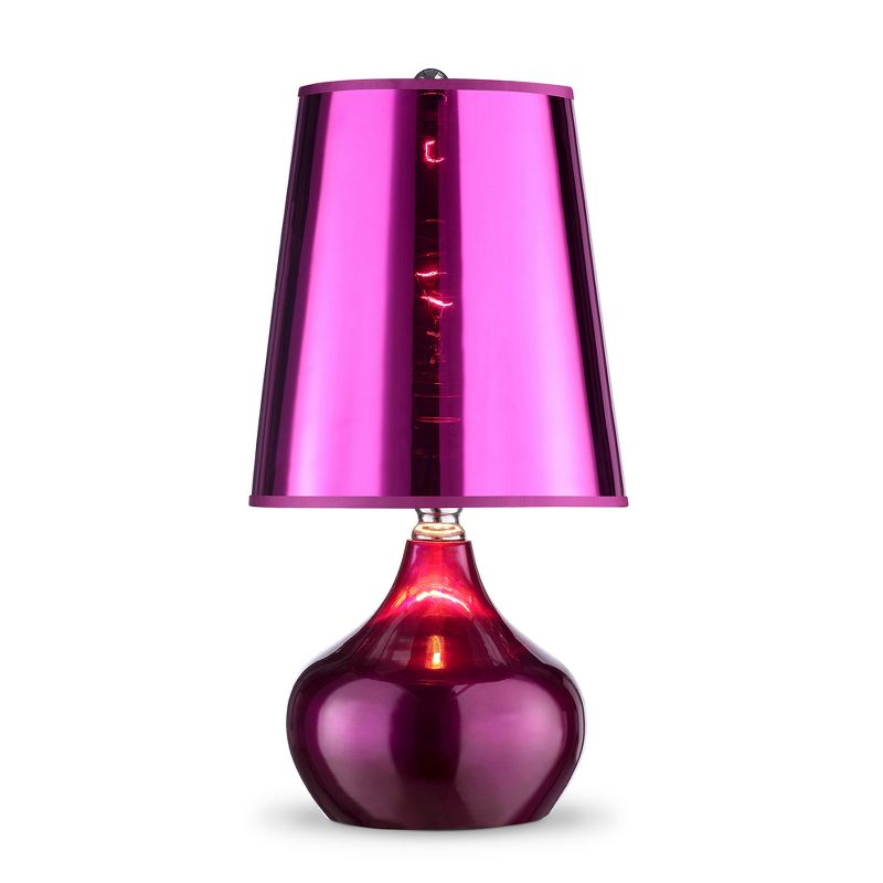 18" Retro Metal Table Lamp with Touch Sensor Purple - Ore International