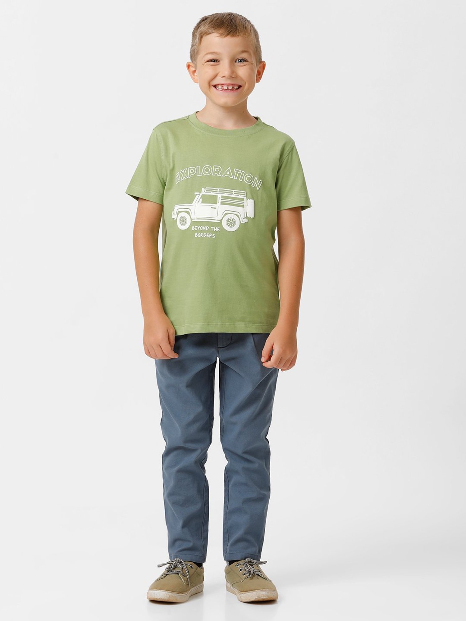 Kate & Oscar Kids Green Printed T-Shirt