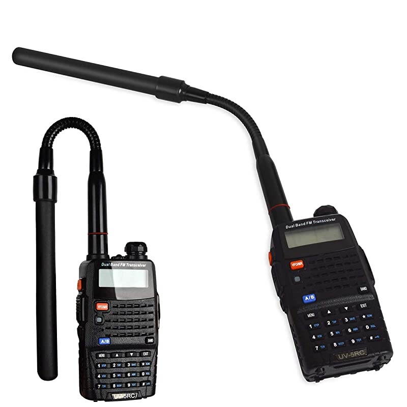 Adjustable Gooseneck CS Tactical Antenna SMAFemale VHF UHF 144430Mhz Antenna with Black Fiberglass for Kenwood Baofeng UV5R82 Two Way Radio