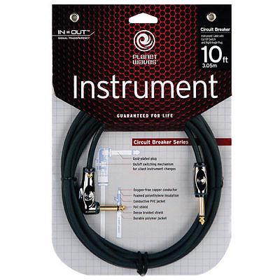Planet Waves 10ft Circuit Breaker Instrument Cable - Right Angle End