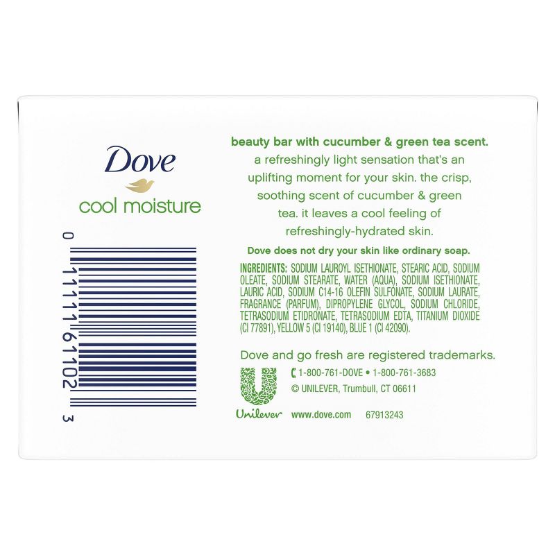 Dove Cool Moisture Beauty Bar Soap Cucumber & Green Tea - 2pk - 3.75oz each