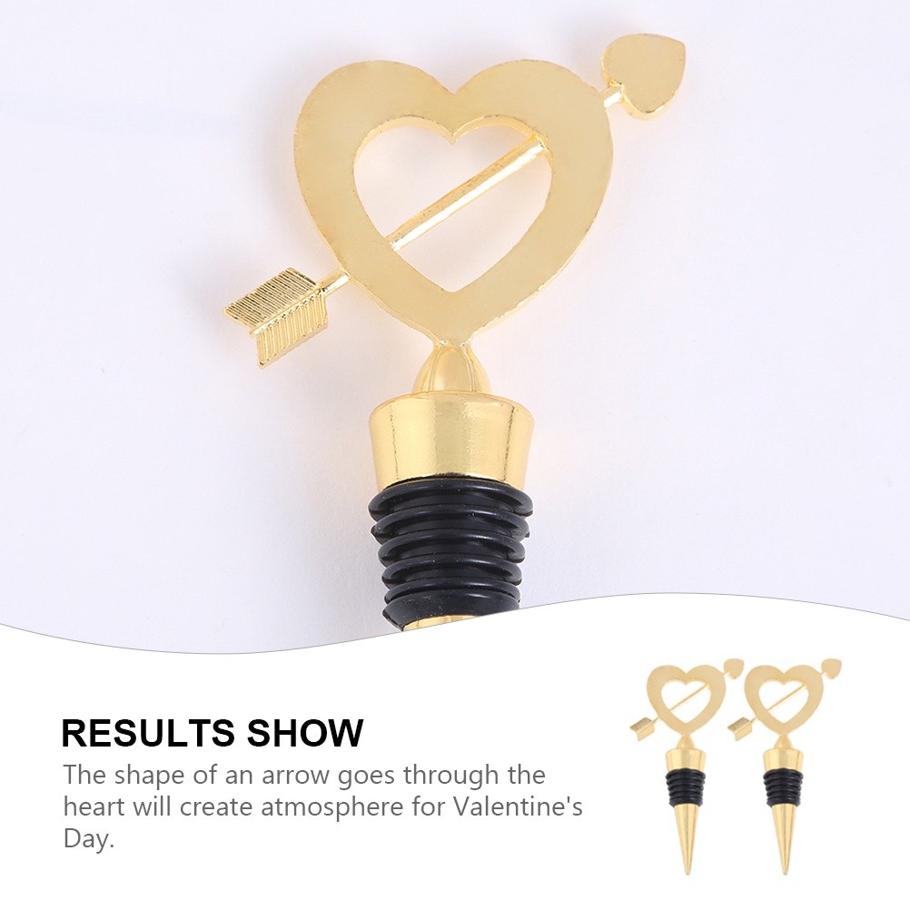 1Pc Valentine's Day Metal Heart Shape Wine Bottle Stopper Practical Wedding Gift