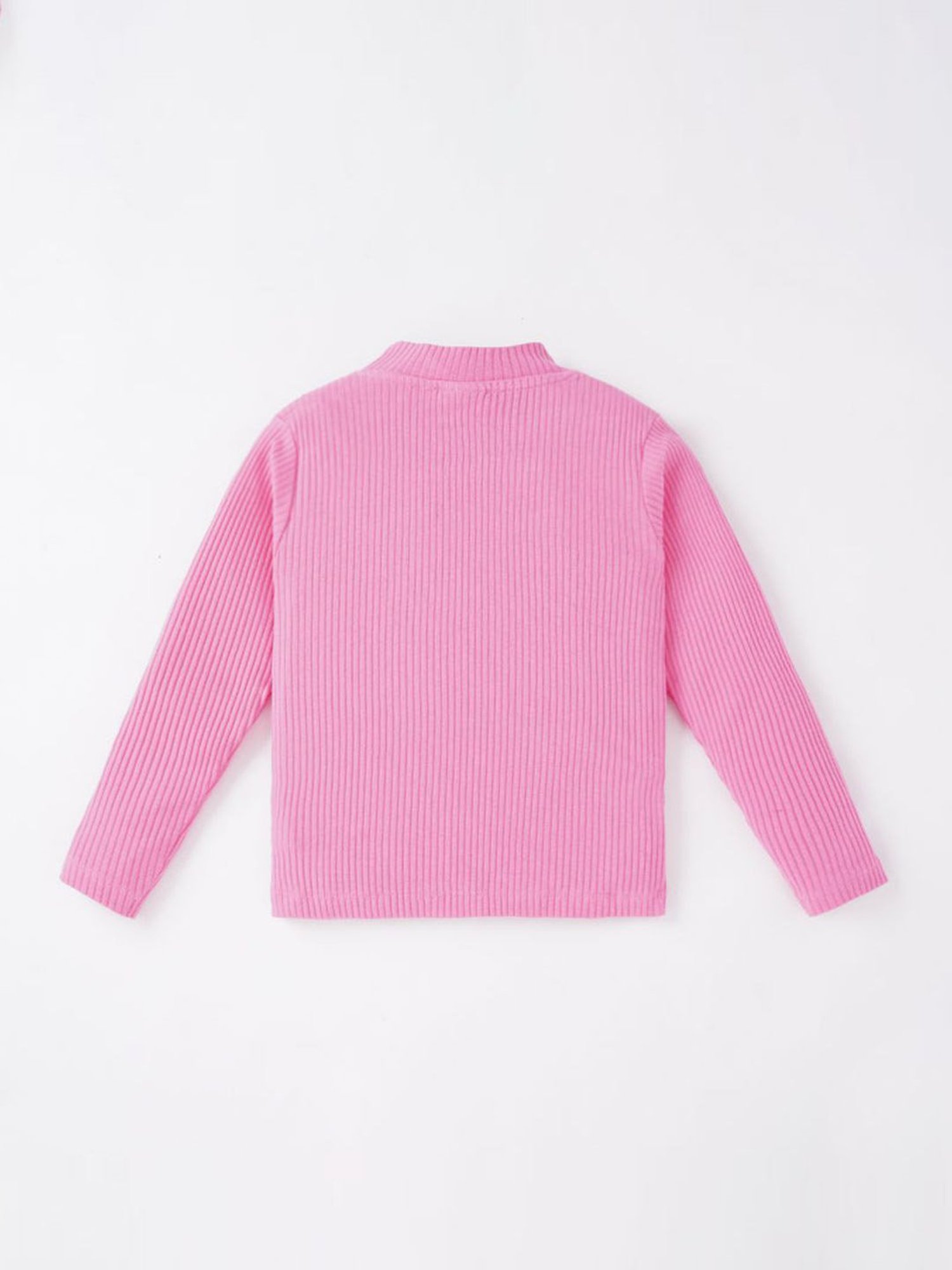 Ed-a-Mamma Kids Pink Cotton Regular Fit Full Sleeves Sweatshirt