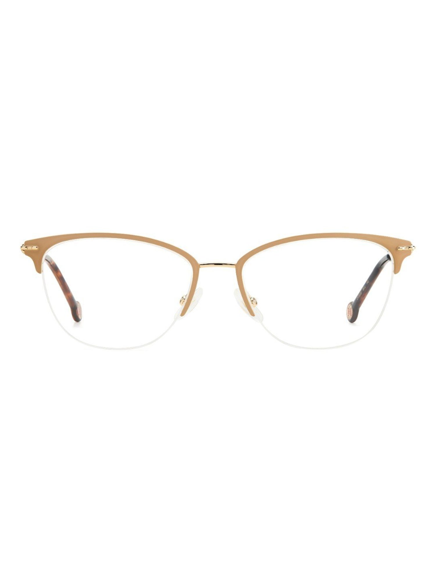 Carolina Herrera Gold Rimless Round Eye Frame For Women