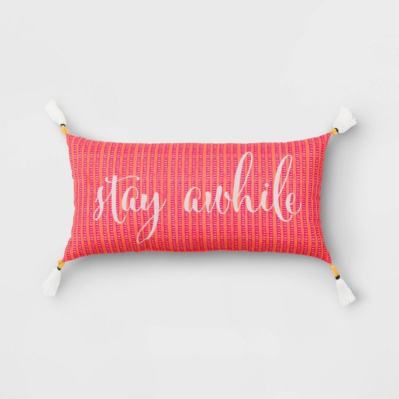 Stay Awhile Reversible Throw Pillow - Opalhouse™