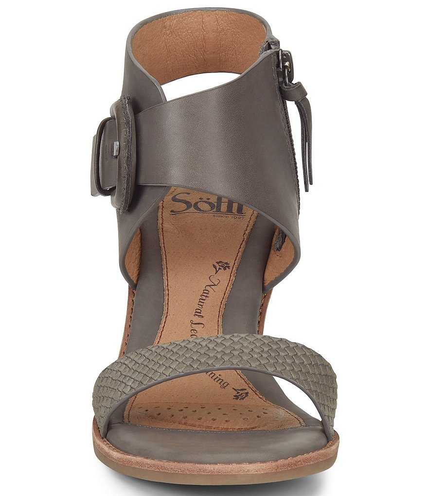 Sofft Menaka Snake Print Leather Accent Block Heel Sandals