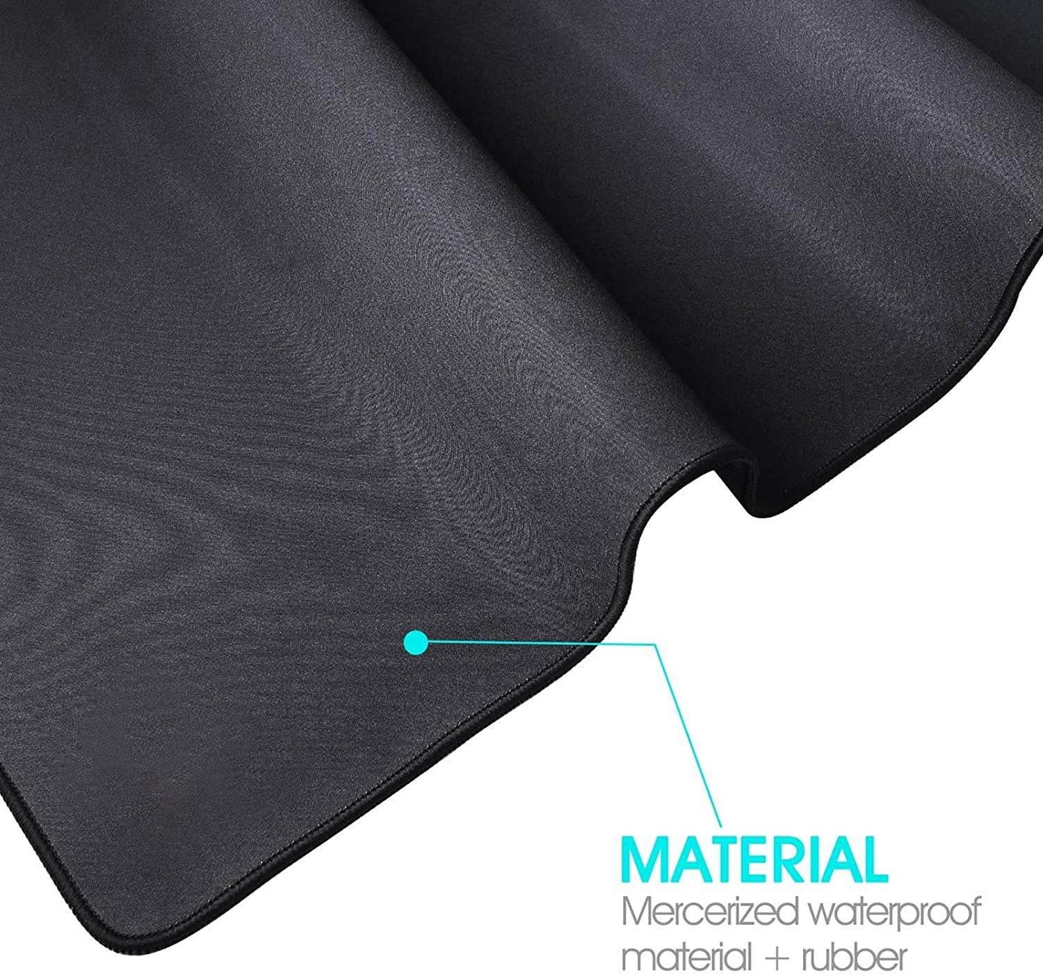 Havit Gaming Mouse Pad (13.78 x 10.63 x 0.12 Inch) Mouse Mat with Stitched Edges & Waterproof Surface, Non-Slip Base Ergonomic Mousepad for Laptop Computer, Black