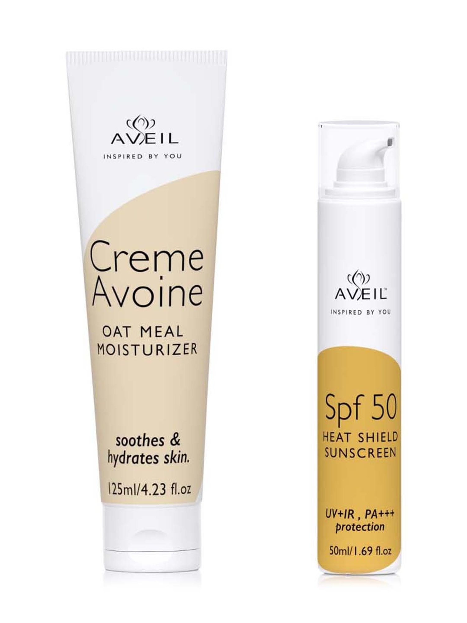 Aveil Heat Shield SPF 50 Gel Sunscreen & Avoine Skin Moisturiser