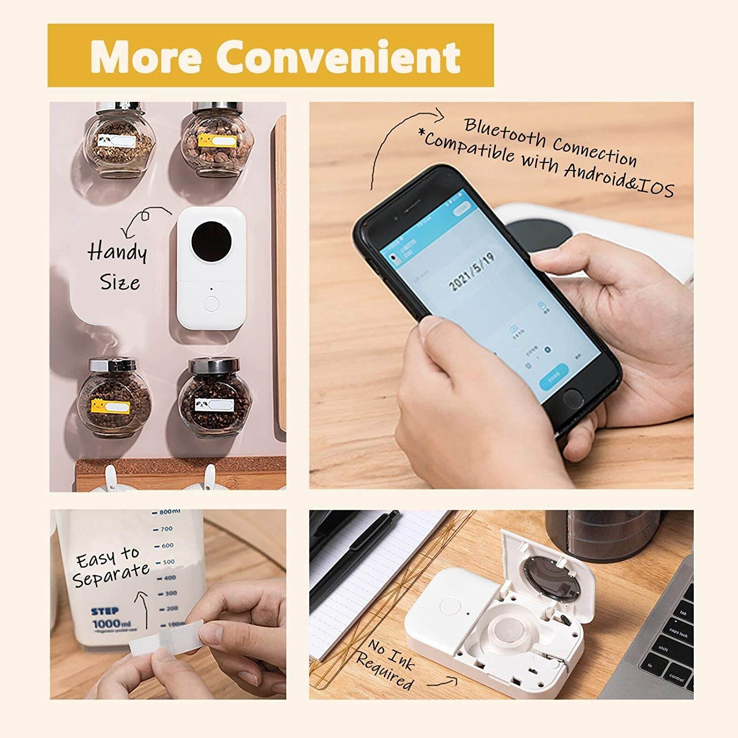 Thermal Sticker Paper 3 rolls/box 14*28mm 220pcs Label Transparent Round for  D30 Printer Non Removable Synthetic Labels