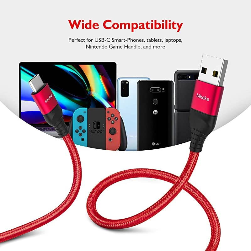 USB C Cable  USB Type C Charger Cable Fast Charging 3Pack11518M Type C Charging Cable Nylon Braided