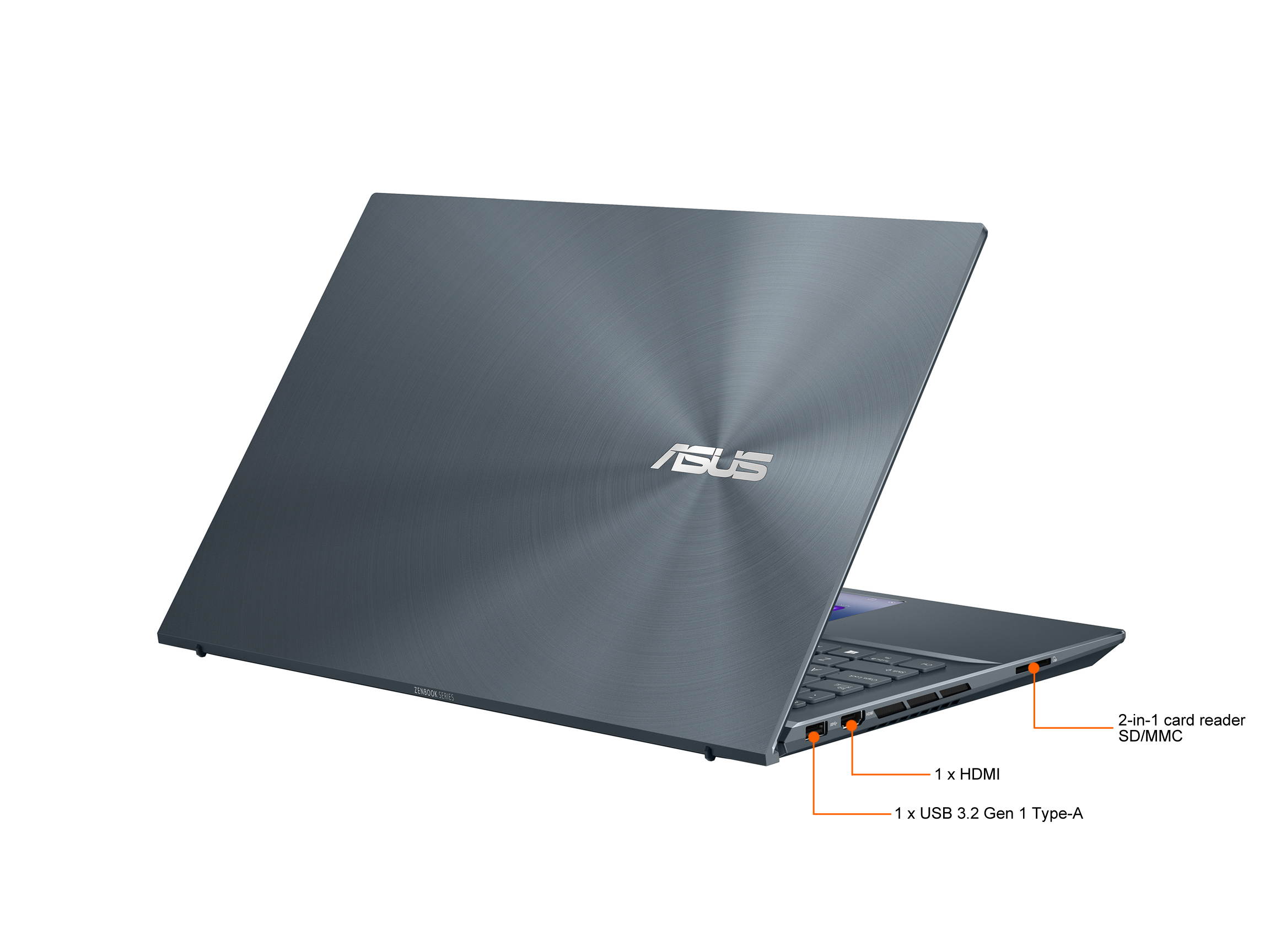 ASUS ZenBook Pro 15 OLED Ultra-Slim Laptop 15.6" 4K UHD OLED NanoEdge Bezel Touch Display, Intel Core i7-10750H, GeForce GTX 1650 Ti, 16GB RAM, 1TB PCIe SSD, Windows 10 Pro, Pine Grey, UX535LI-IH77T