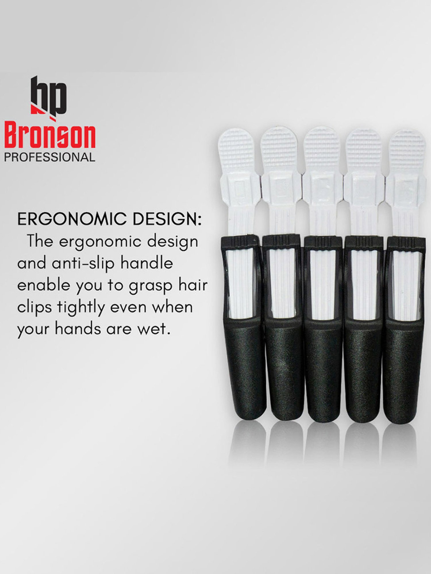 Bronson Professional Crocodile Hair Clips - Set of 5