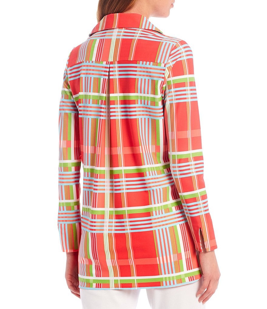 Jude Connally Hadley Plaid Roll-Tab Sleeve Tunic