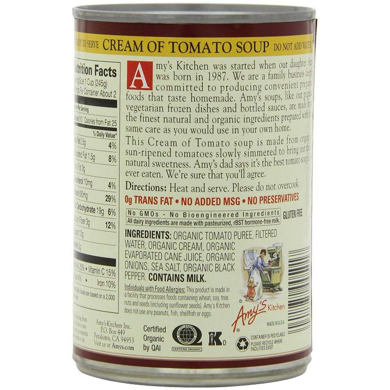 Amy's Organic Low Fat Cream of Tomato Soup - 14.5oz