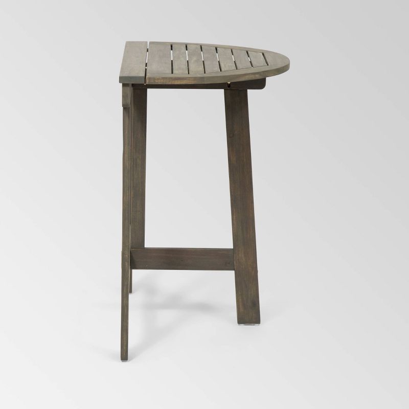 Westmount 3pc Half-Round Folding Acacia Wood Bistro Set - Gray - Christopher Knight Home