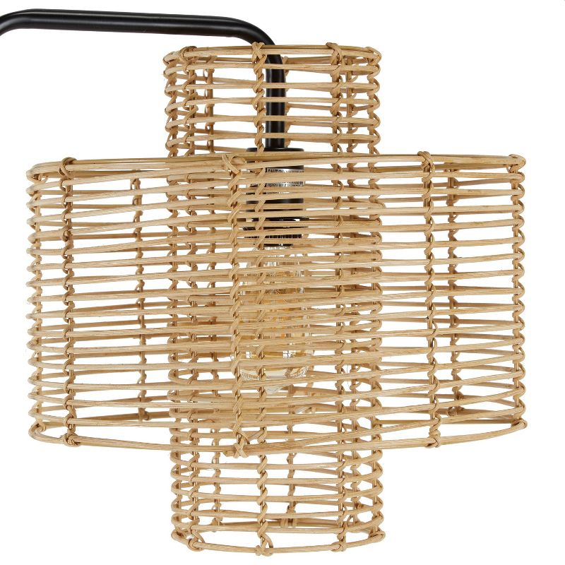 70" Cyndi Hangover Silverwood Floor Lamp (Includes LED Light Bulb) Black/Tan - Decor Therapy