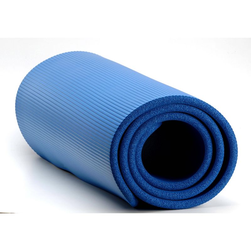 GoFit Deluxe Pilates and Yoga Mat - Blue (12mm)