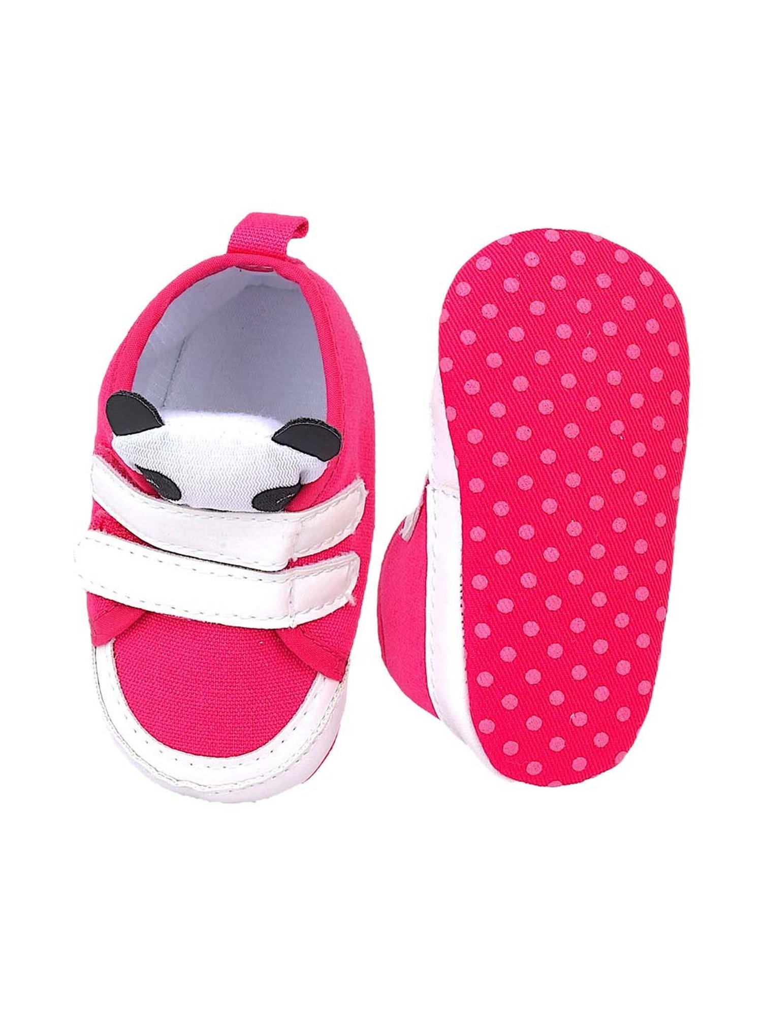Baby Moo Kids Pink & White Velcro Shoes