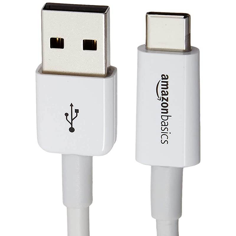 Basics USB Type-C to USB-A 2.0 Male Charger Cable, 9 Feet (2.7 Meters), White