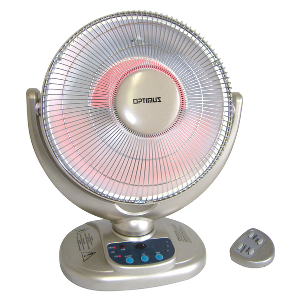 H-4438 2-Setting 1,200-Watt-Max 14-In. Portable Oscillating Radiant Dish Heater with Remote