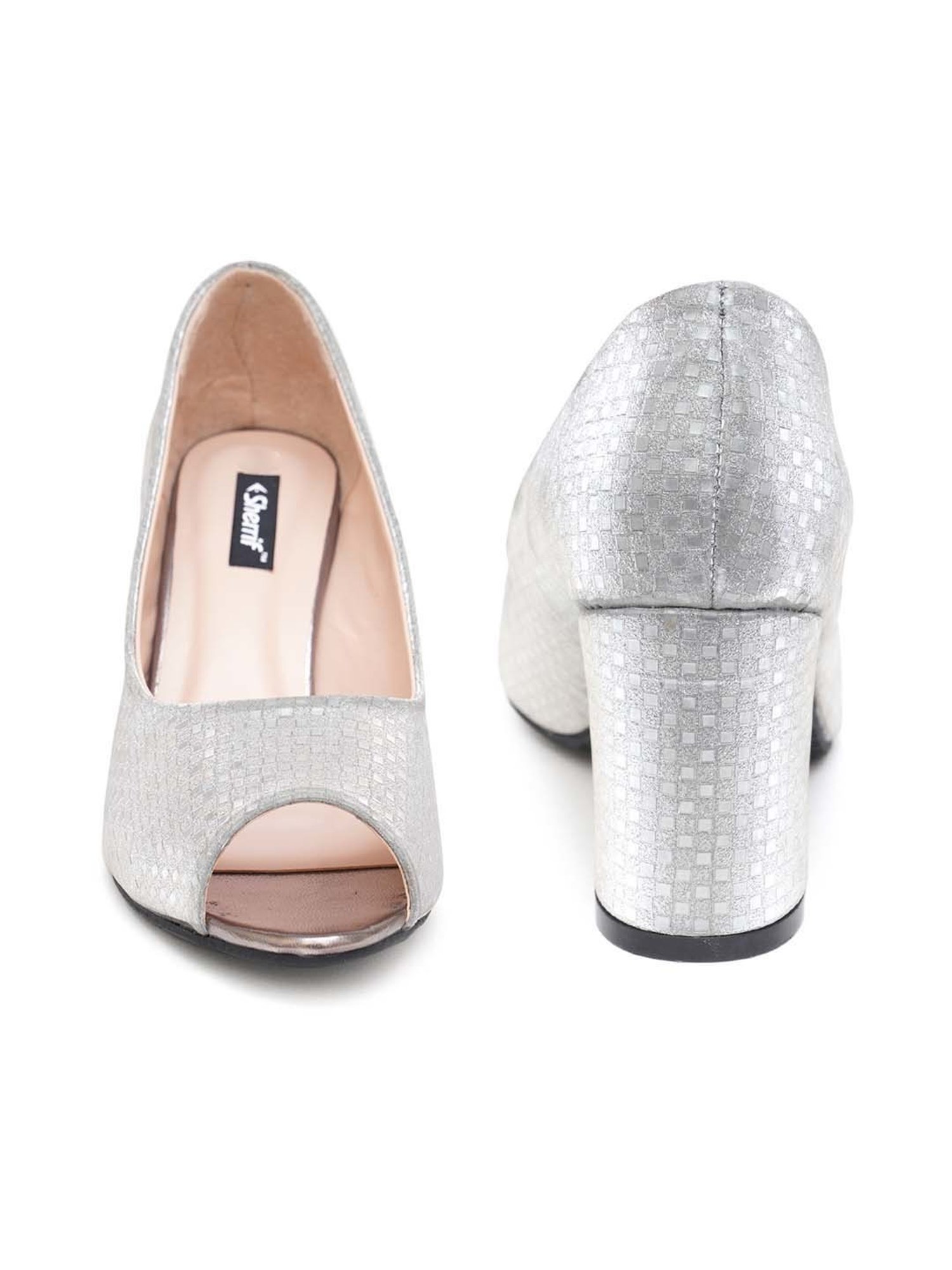 Sherrif Women's Grey Peeptoe Shoes