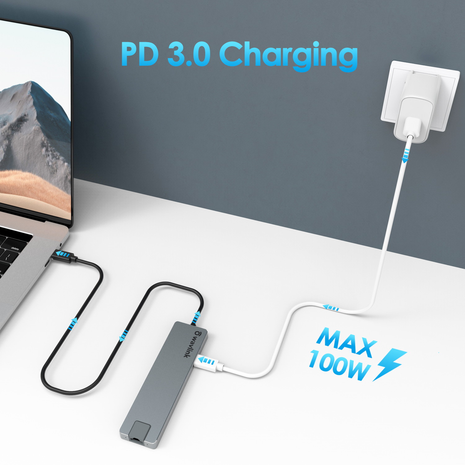 Madeng USB 3.0 HUB Adapter Extender Mini Splitter Box 3 Ports for PC Laptop Macbook Mobile Phone High Speed U Disk Reader