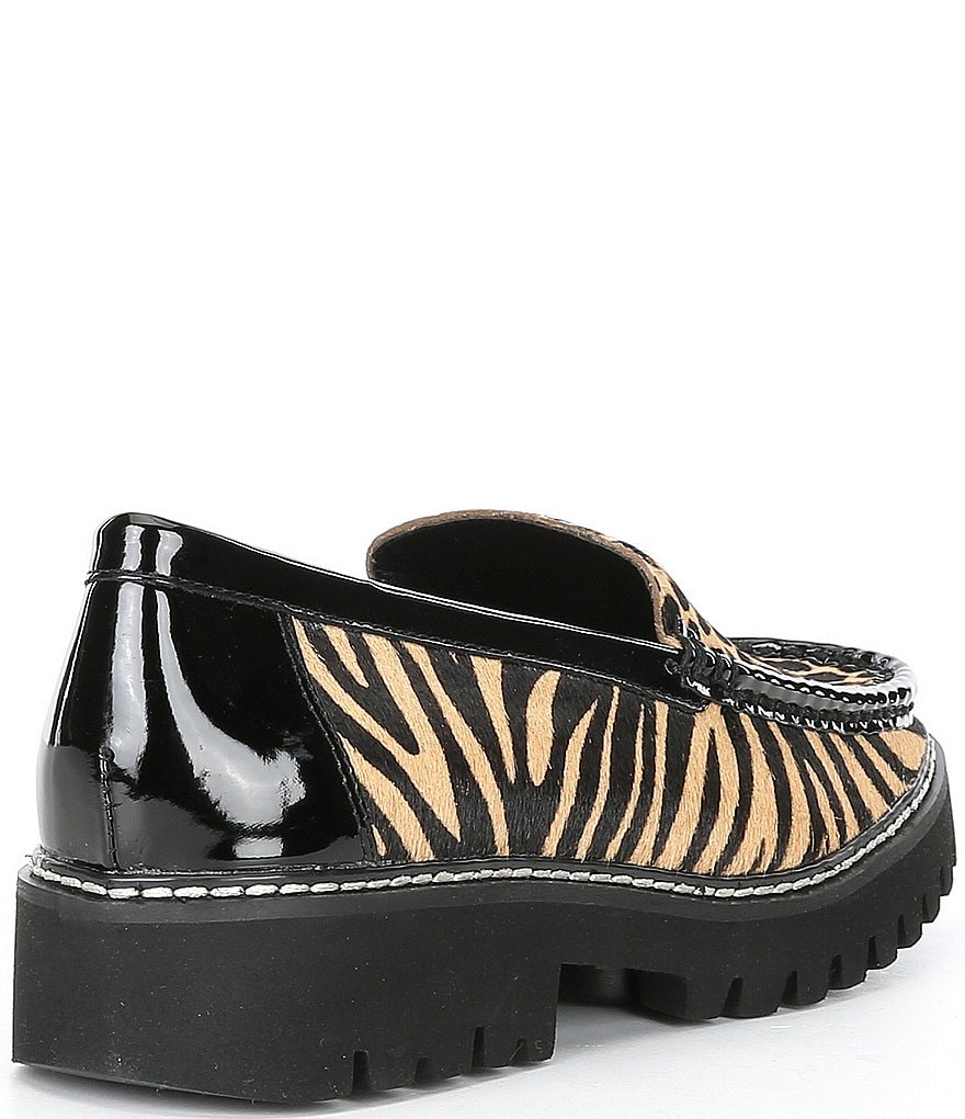 Donald Pliner Hope Animal Print Haircalf Lug Sole Loafers