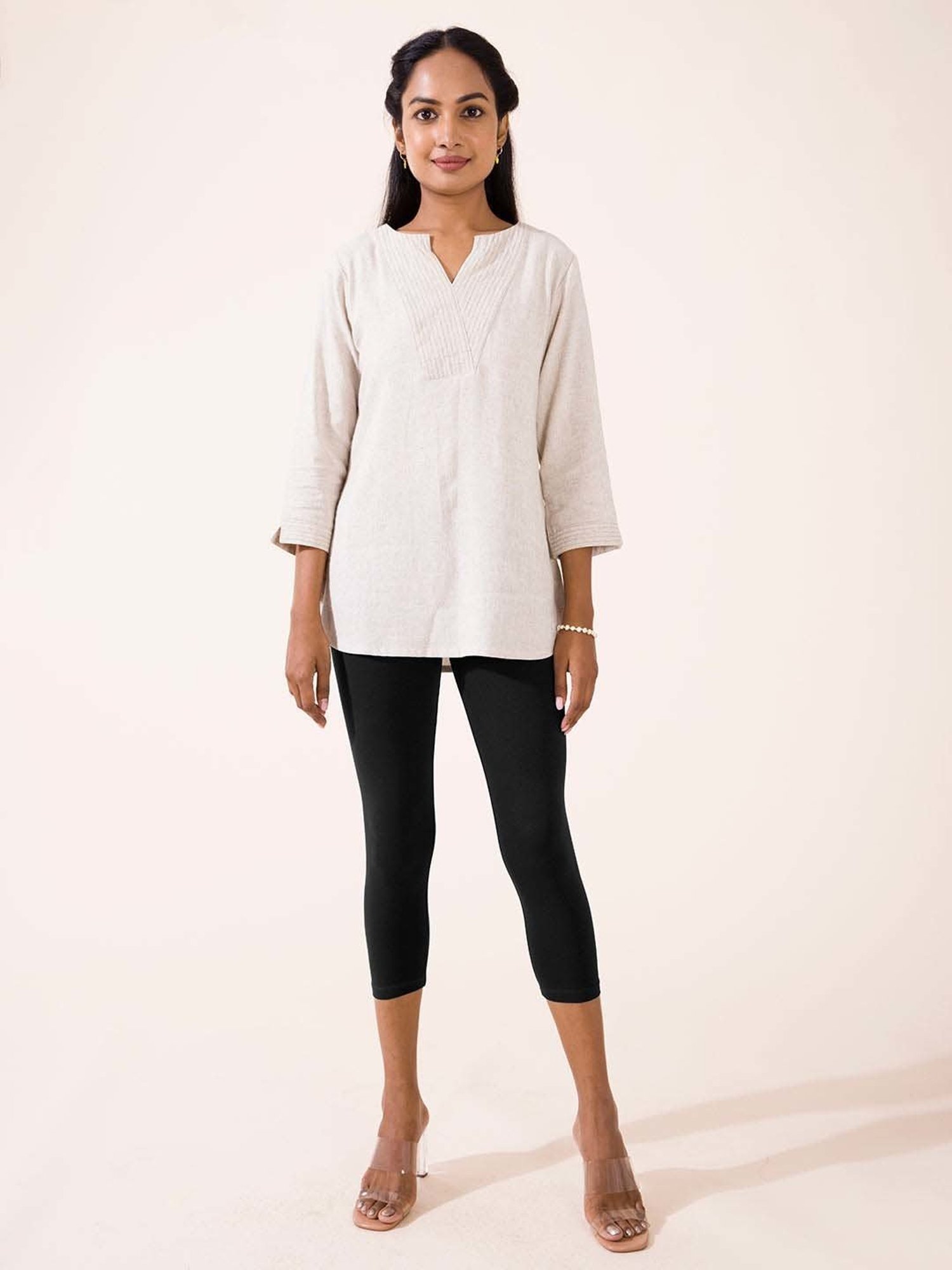 Go Colors! Black Cotton Crop Leggings