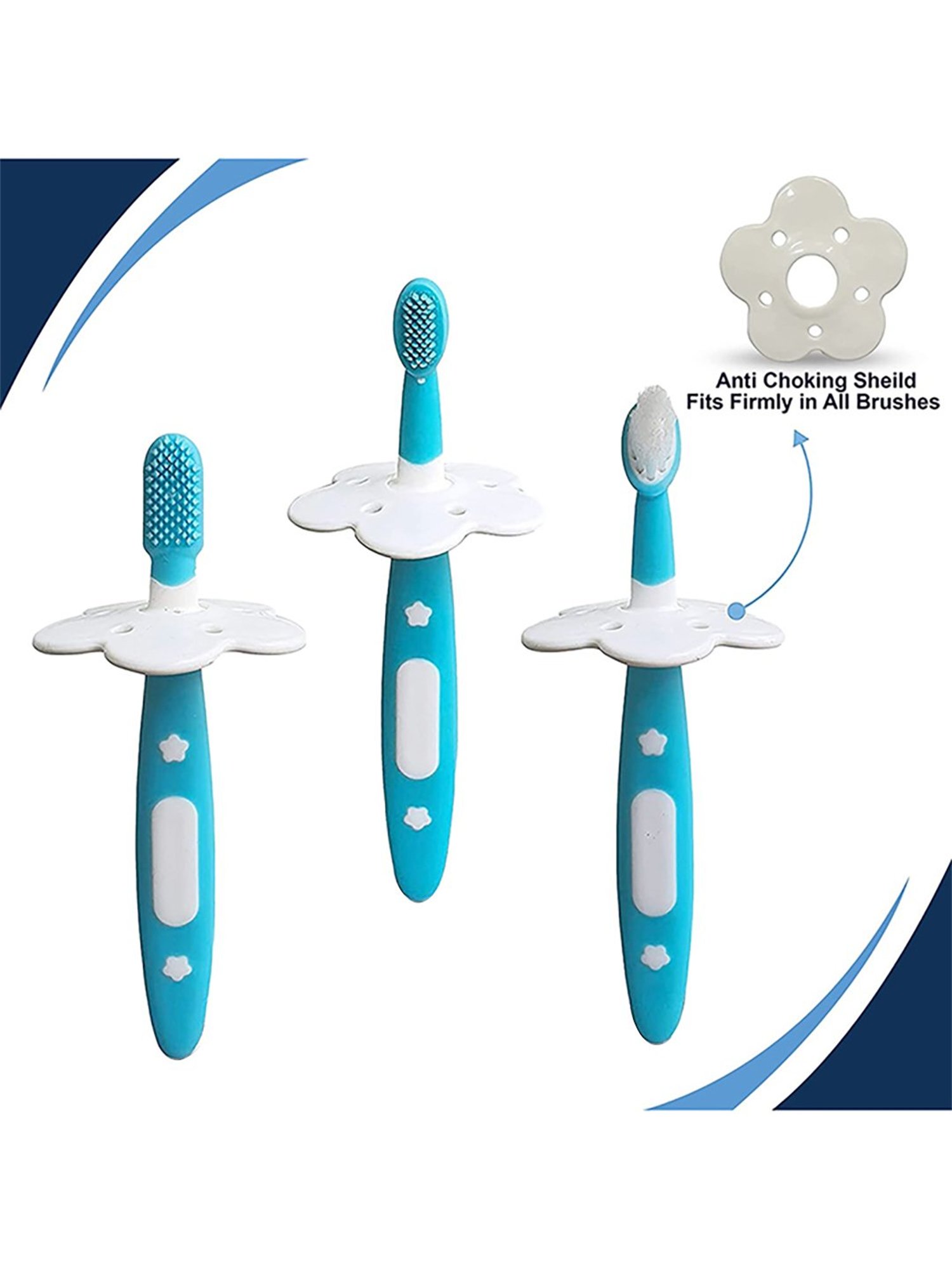 LuvLap Baby Training Toothbrush Set (Blue)
