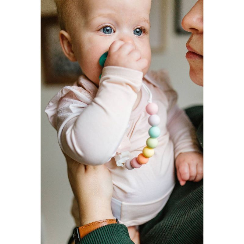 Loulou Lollipop Lolli Soother Holder in Silicone Clip - Cotton Candy