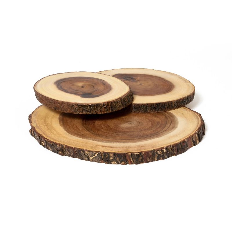 Lipper International Acacia Bark 3-Tier Swivel Server