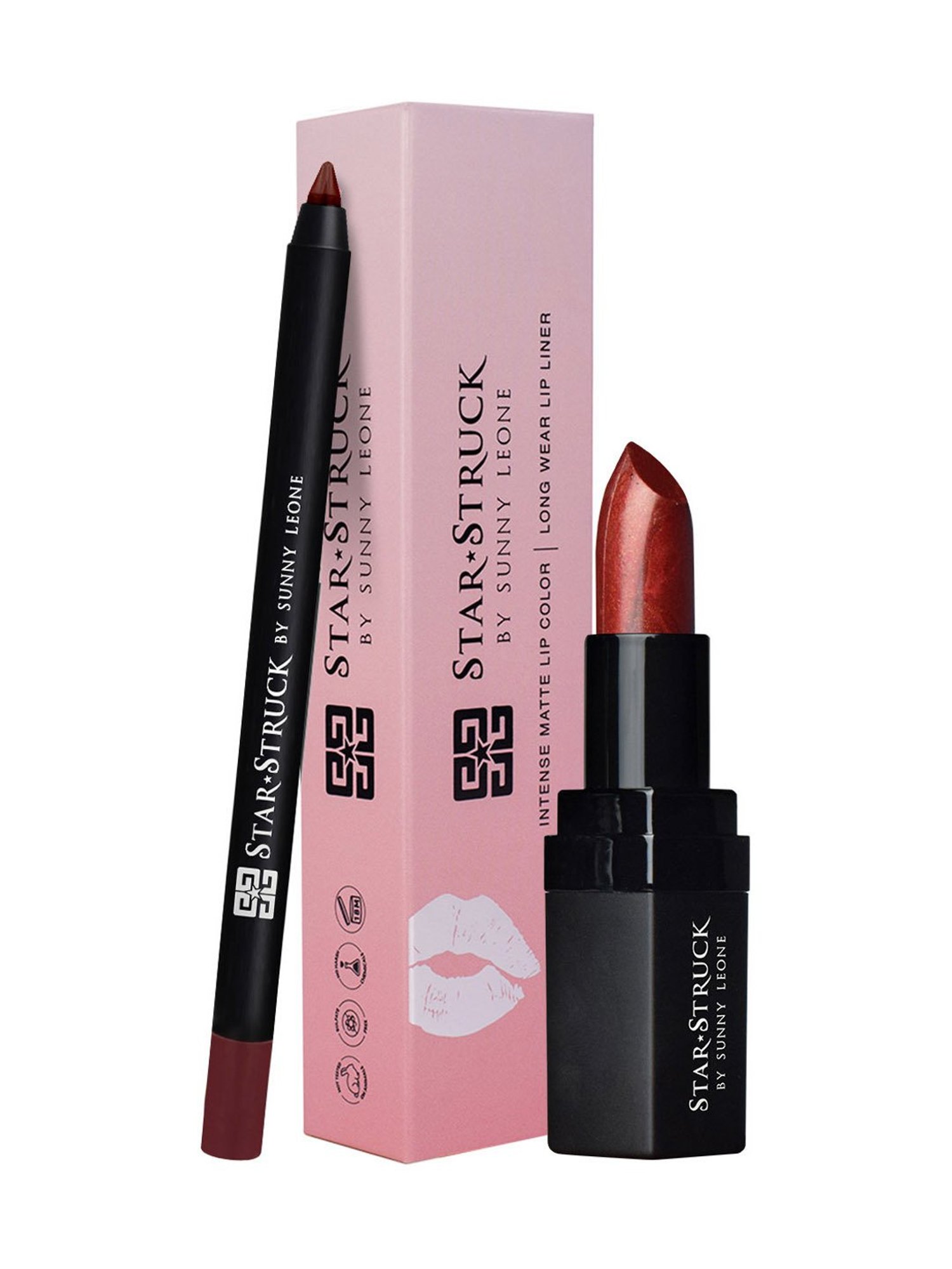 StarStruck By Sunny Leone Intense Matte Lip Color & Lip Liner Midnight Twinkle