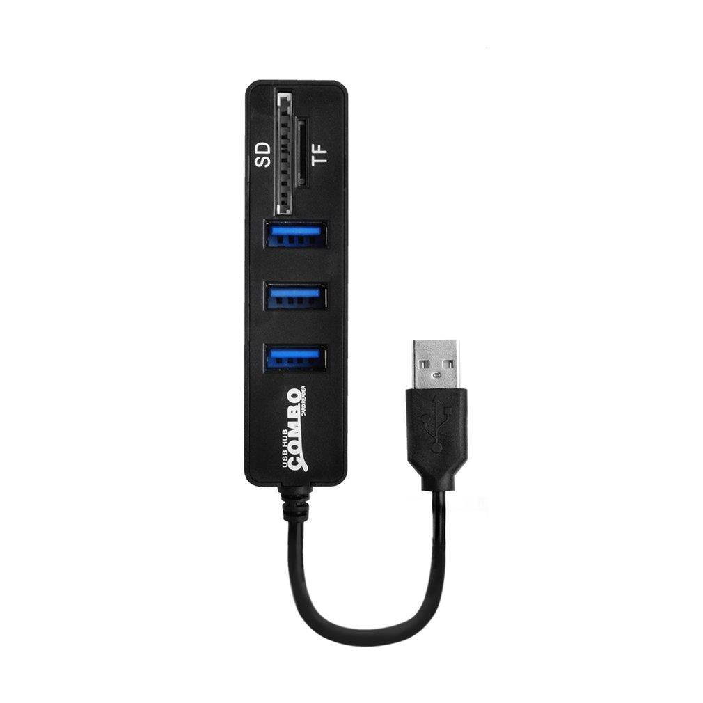 USB Hub Combo 3 Ports High Speed USB 2.0 Hub Splitter 2 In 1 SD/TF Card Reader