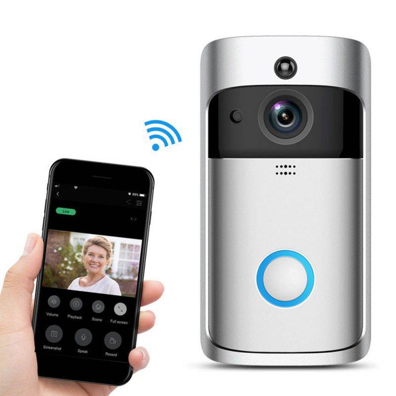 Wireless Video Doorbell, Waterproof WiFi Doorbell Security Camera with Chime, Cloud Storage, Two-Way Talk, PIR Motion Detection, Night Vision 1280&times;720P