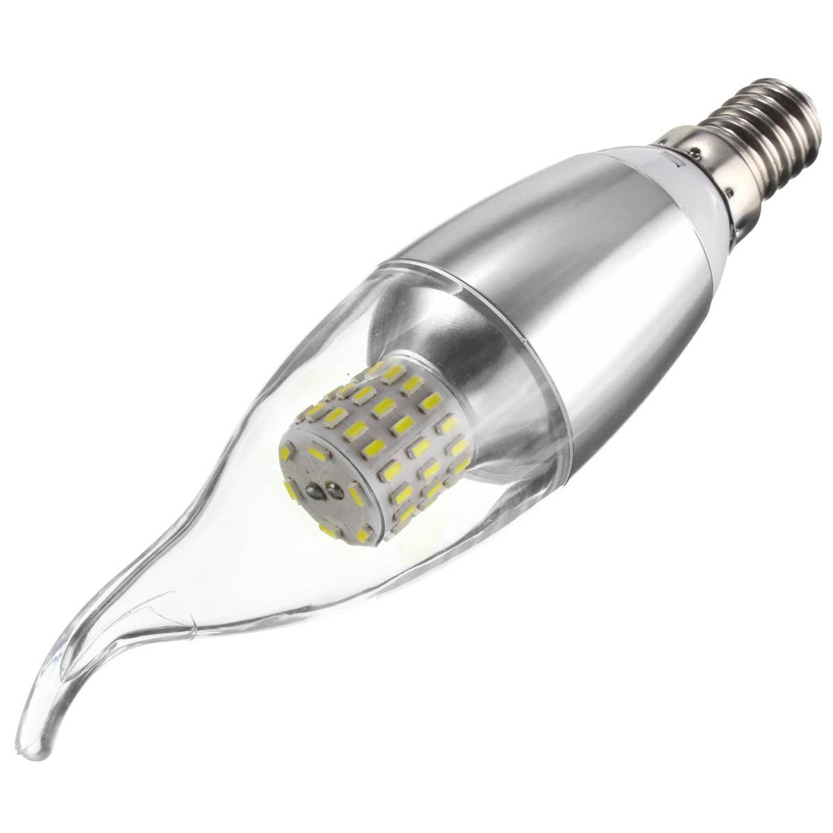 E14 E12 E27 7W 60 SMD 3014 LED White Warm White Glass Candle Lamp Bulb Non-Dimmable AC 85-265V Warm White/E12