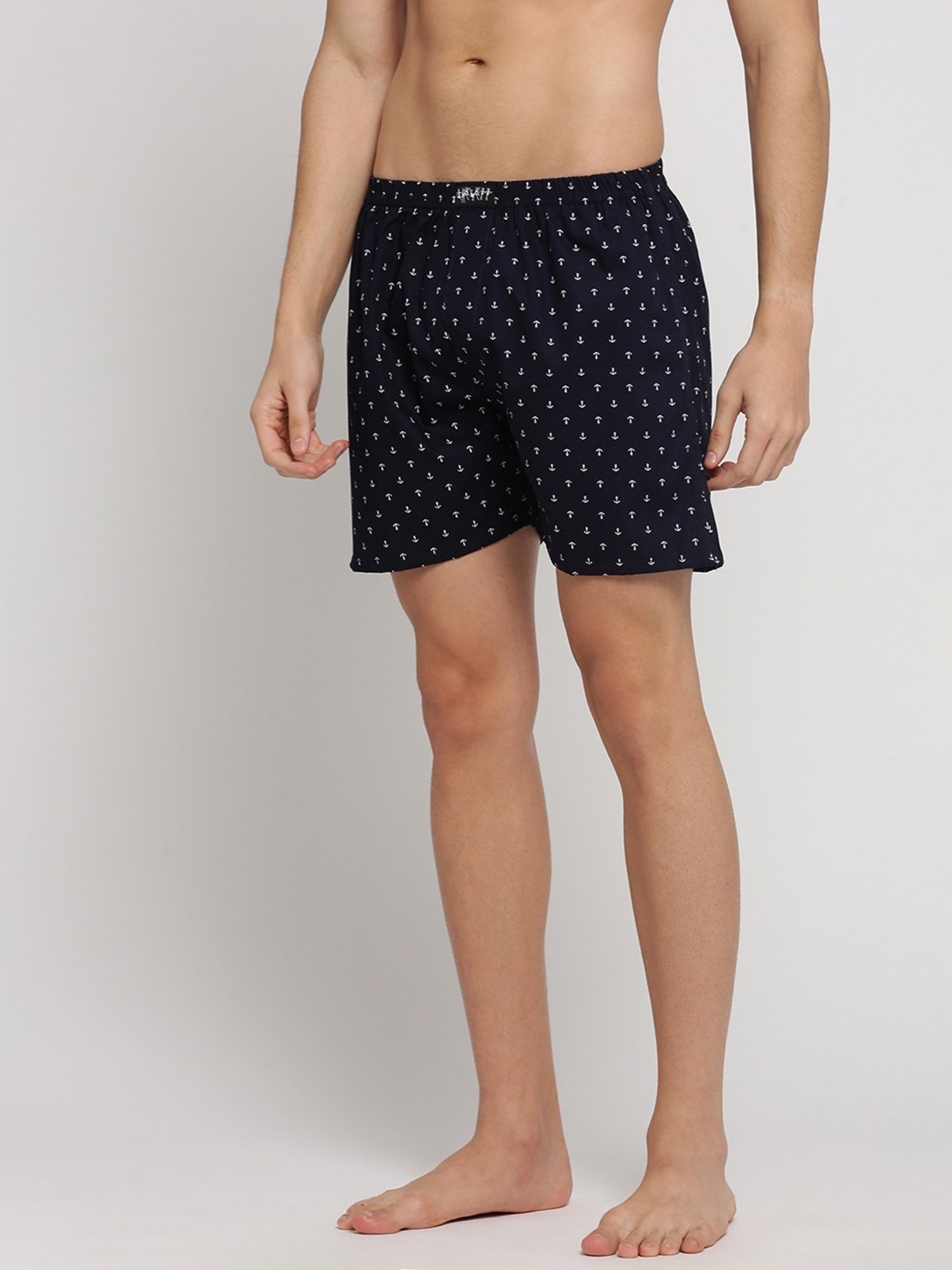 SHOWOFF Navy Blue Slim Fit Printed Boxers
