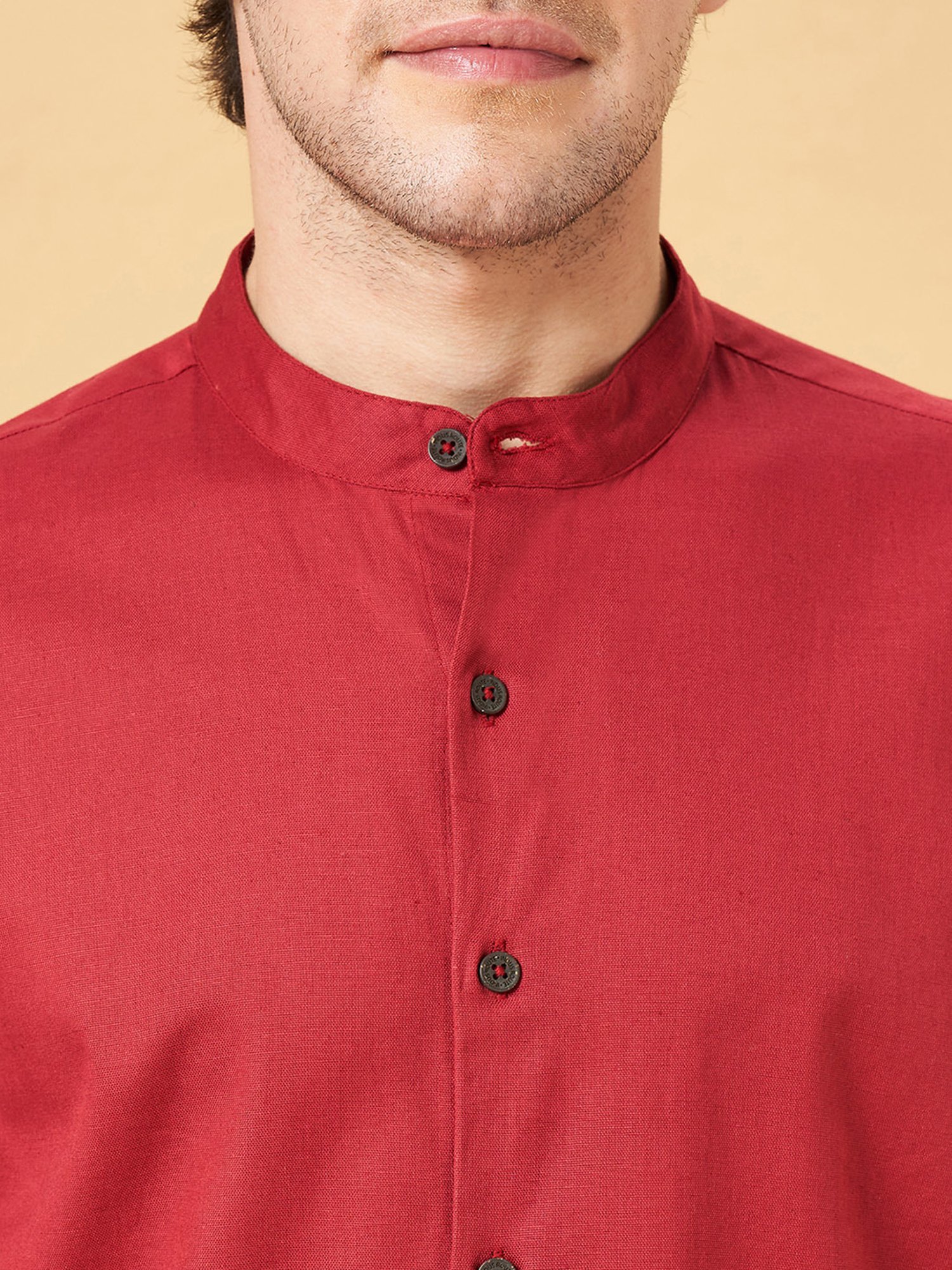 Indus Route by Pantaloons Red Regular Fit Shirt