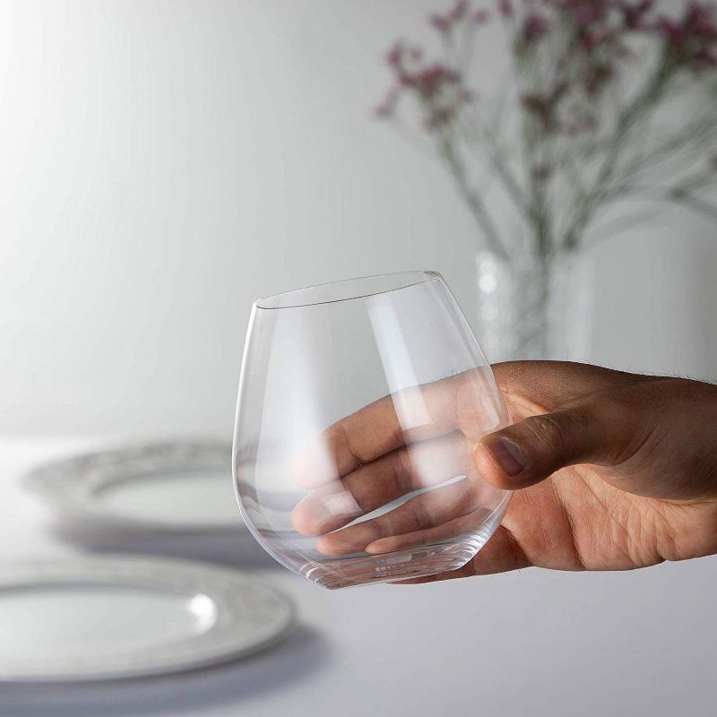 Riedel O Wine Dishwasher Safe Fine Crystal Stemless Pino/Nebbiolo High Acidity Moderate Tannin Red Wine Tumbler Glass Set, 24.3 Ounces, (2 Pack)