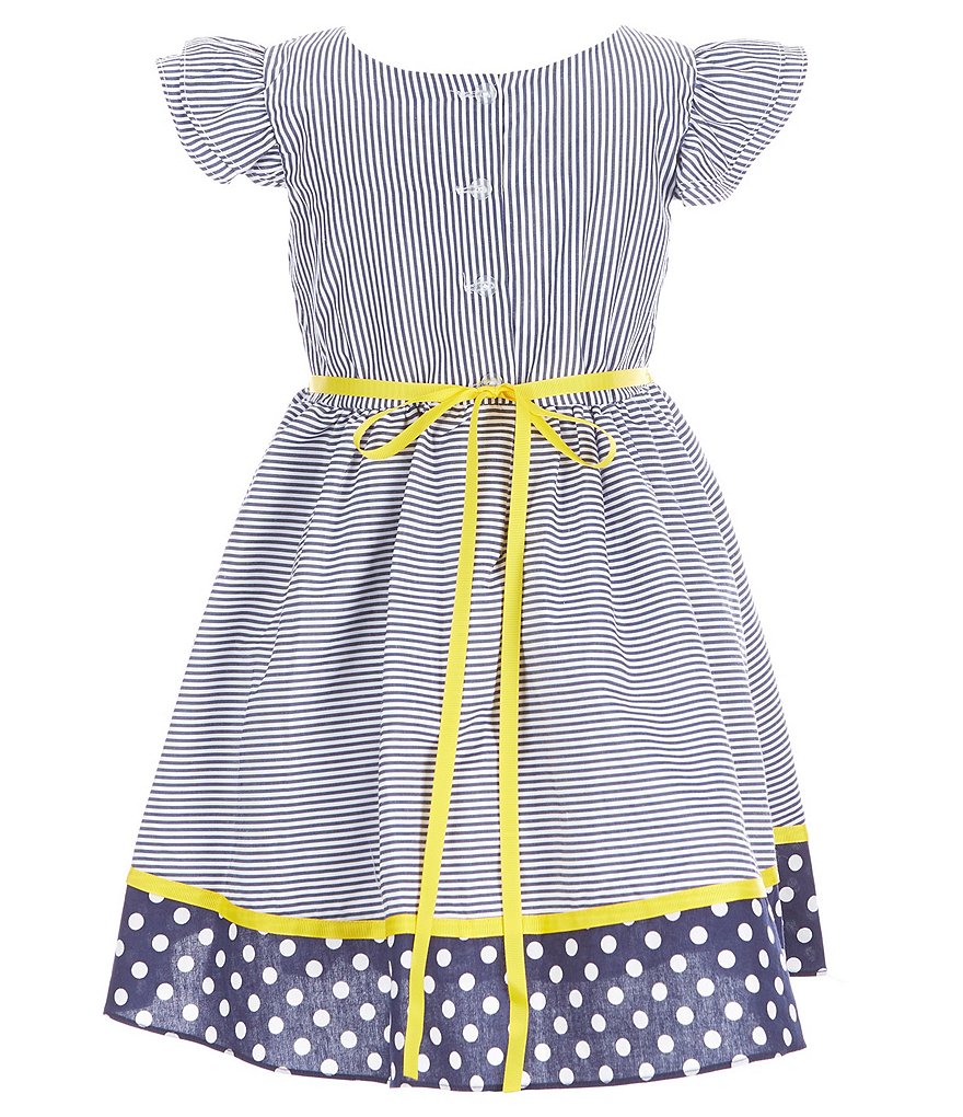 Rare Editions Little Girls 4-6X Scuba Crepe/Colorblock Fit-And-Flare Dress