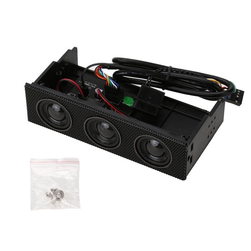 5.25" PC Front panel Stereo Speaker PC Front Panel Computer Case Built-in Mic Music Loudspeaker Surround Sound Speaker