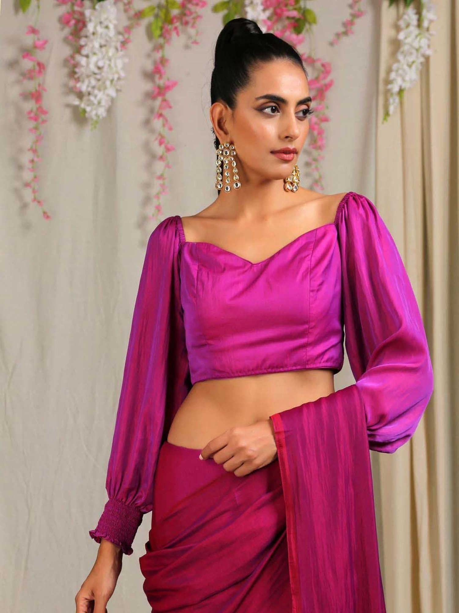 Swtantra Purple Plain Readymade Blouse