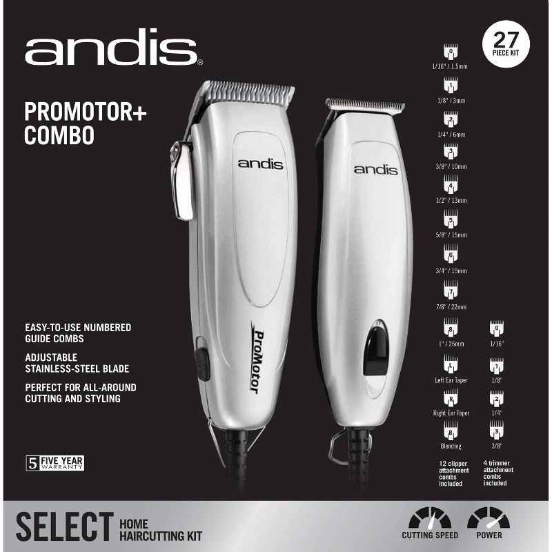 Andis Promoter + Clipper Trimmer Combo Home Hair-cutting Kit - 27ct