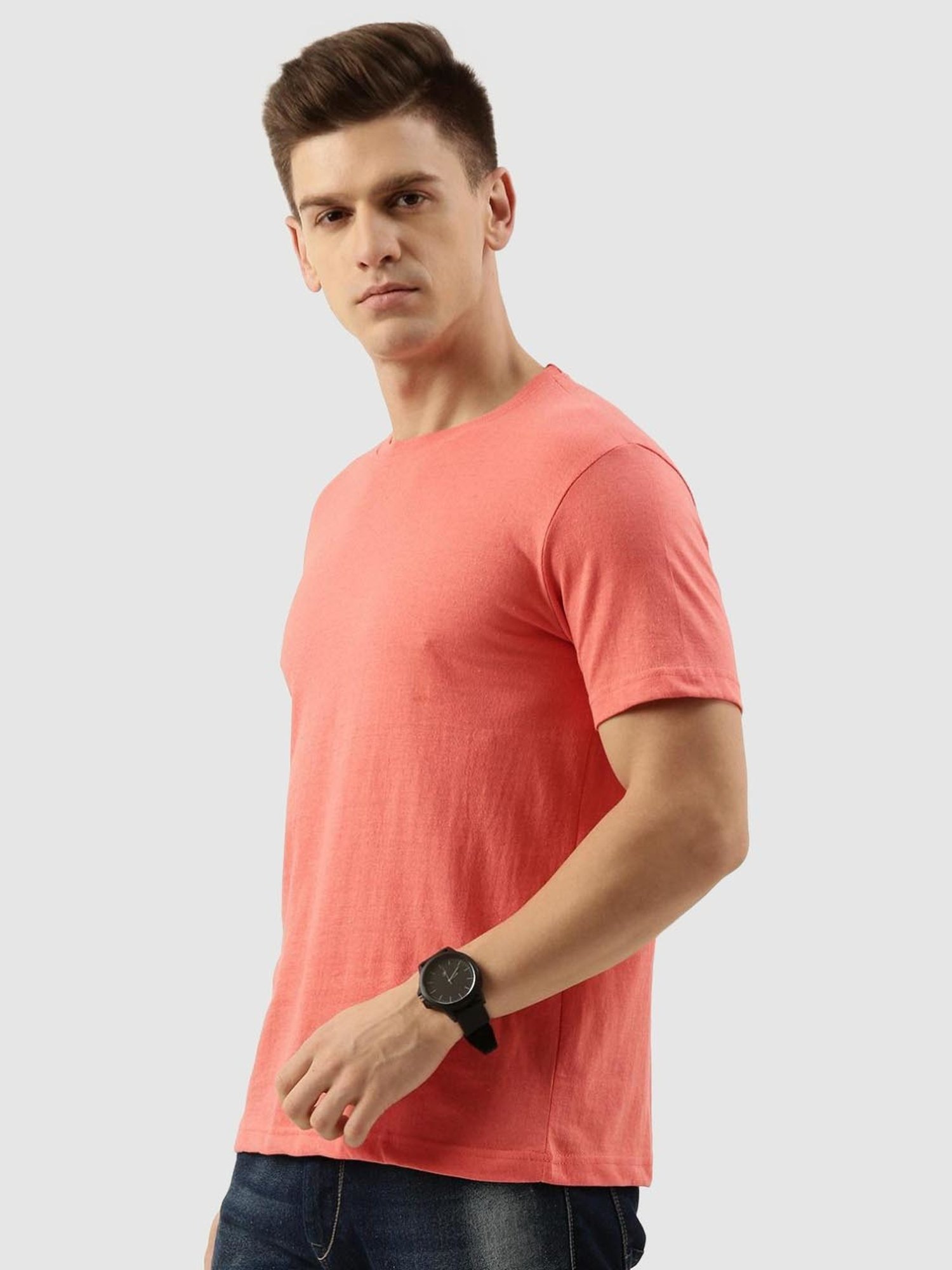Bene Kleed Peach Regular Fit T-Shirt