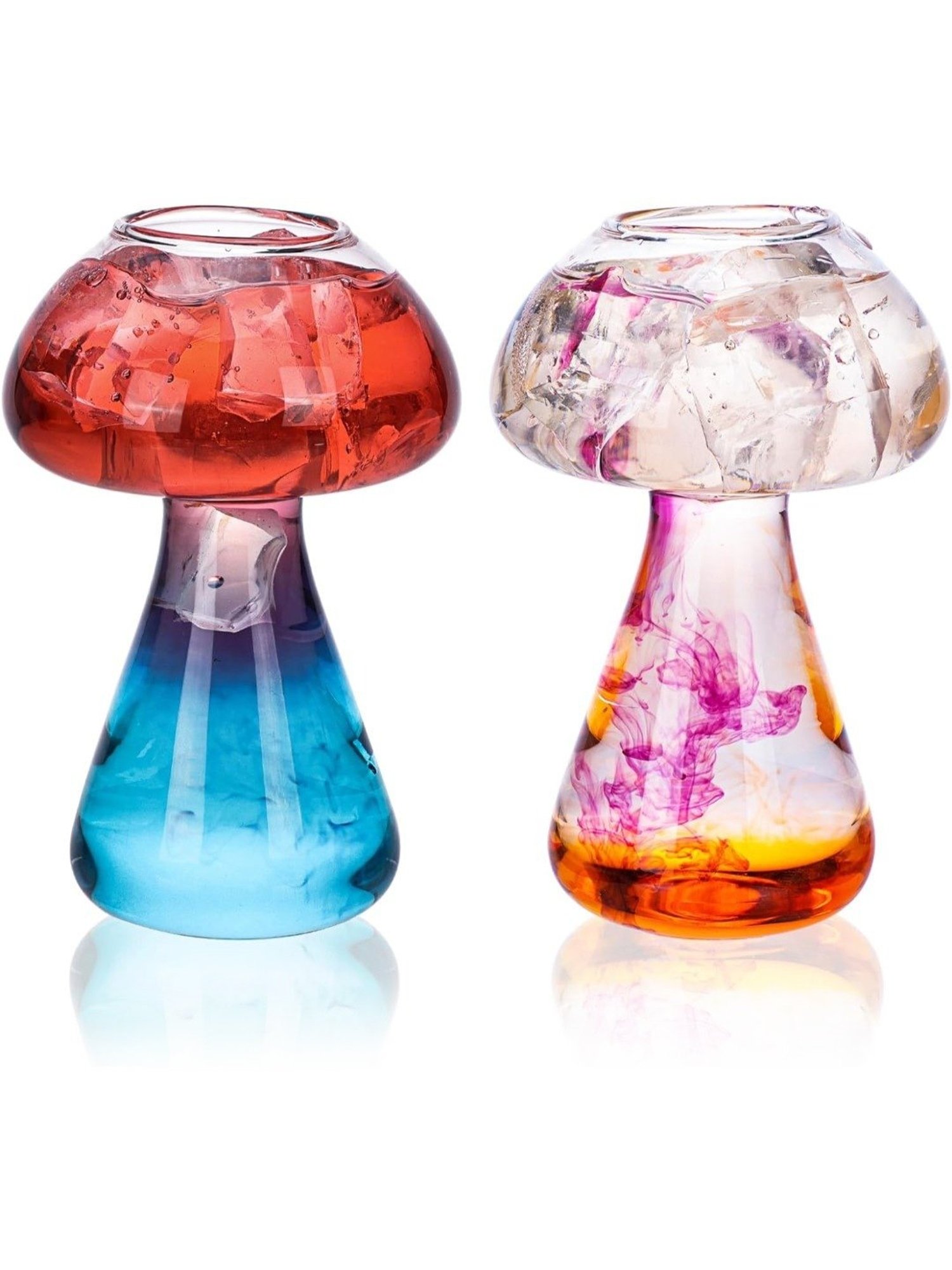Melbify Mushroom Transparent Cocktail Glass with Free Straw 300ml - Set of 2