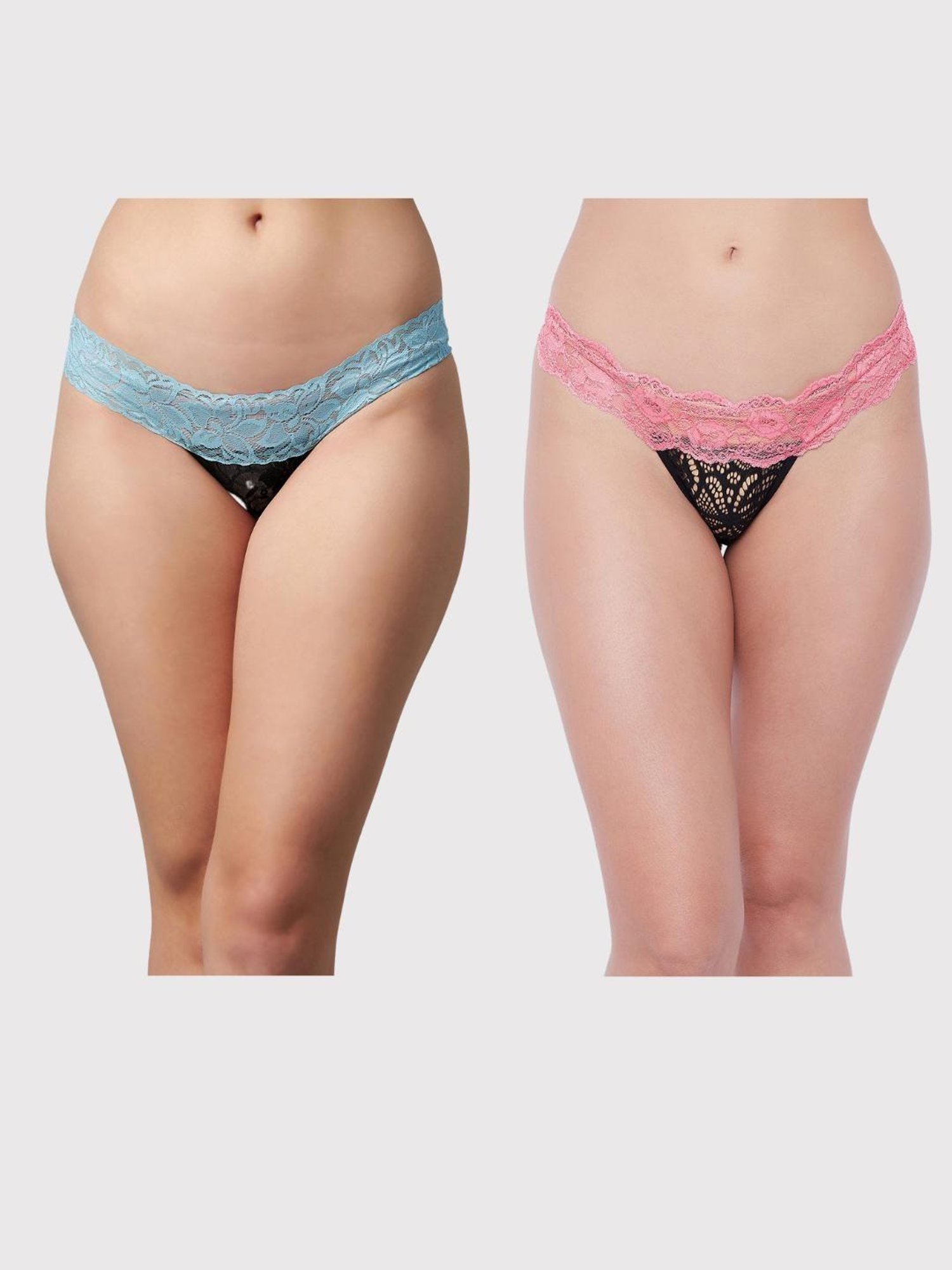 Secrets By ZeroKaata Multicolor Lace Panty (Pack of 2)