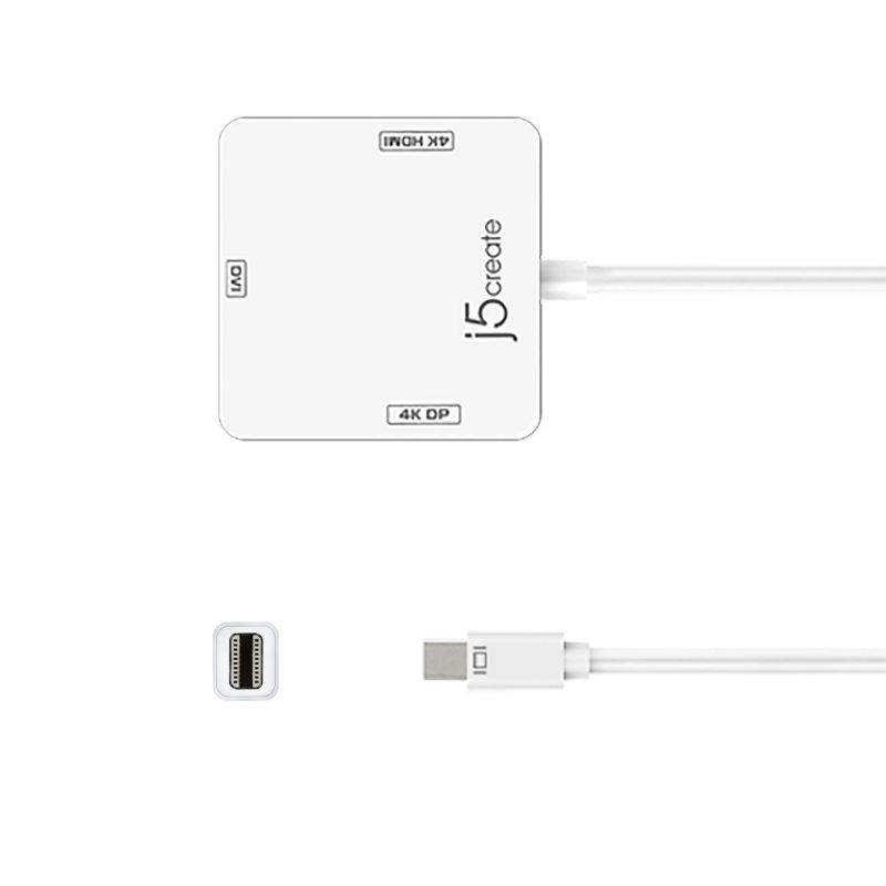 j5create mini DisplayPort to 4K DisplayPort/4K HDMI/DVI Adapter