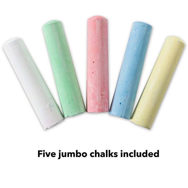 HearthSong Chalkscapes  48"L x 24"W Roll-Up Chalk Mat with Five Jumbo Chalks