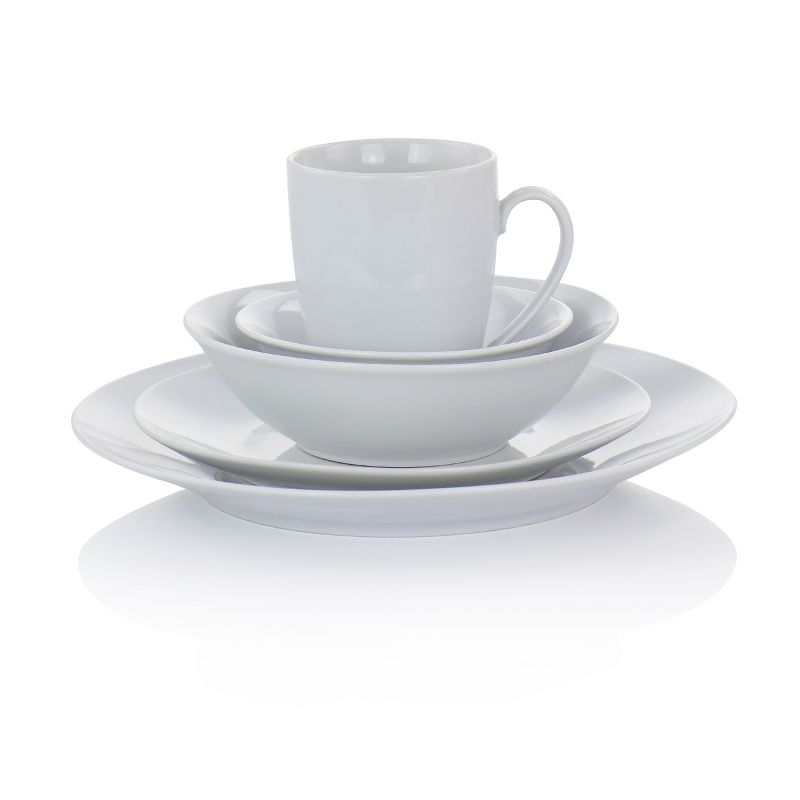 Vremi 16 Piece Multicolor Porcelain Dinnerware Set with 4 Dinner Plates, 4 Dessert Plates, 4 Salad/Soup Bowls, & 4 Coffee/Tea Mugs